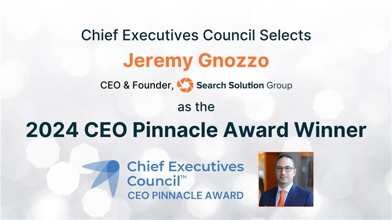 Jeremy Gnozzo Wins 2024 CEO Pinnacle Award